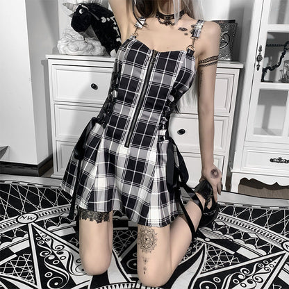 Funki Findz | Dresses | Women's Fairy Grunge Plaid Mini Dress