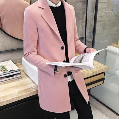 Funki Findz | Jackets | Men's Slim Fit Wool Blend Business Coat