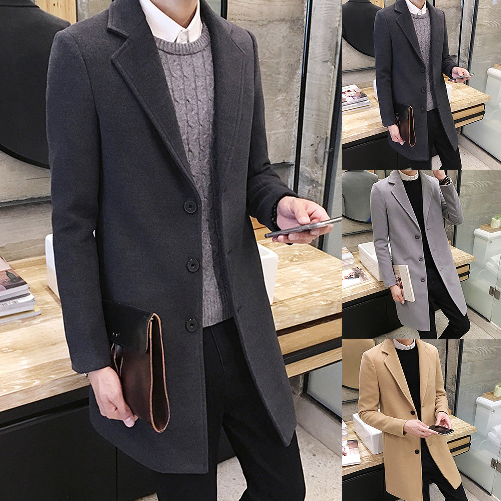 Funki Findz | Jackets | Men's Slim Fit Wool Blend Business Coat