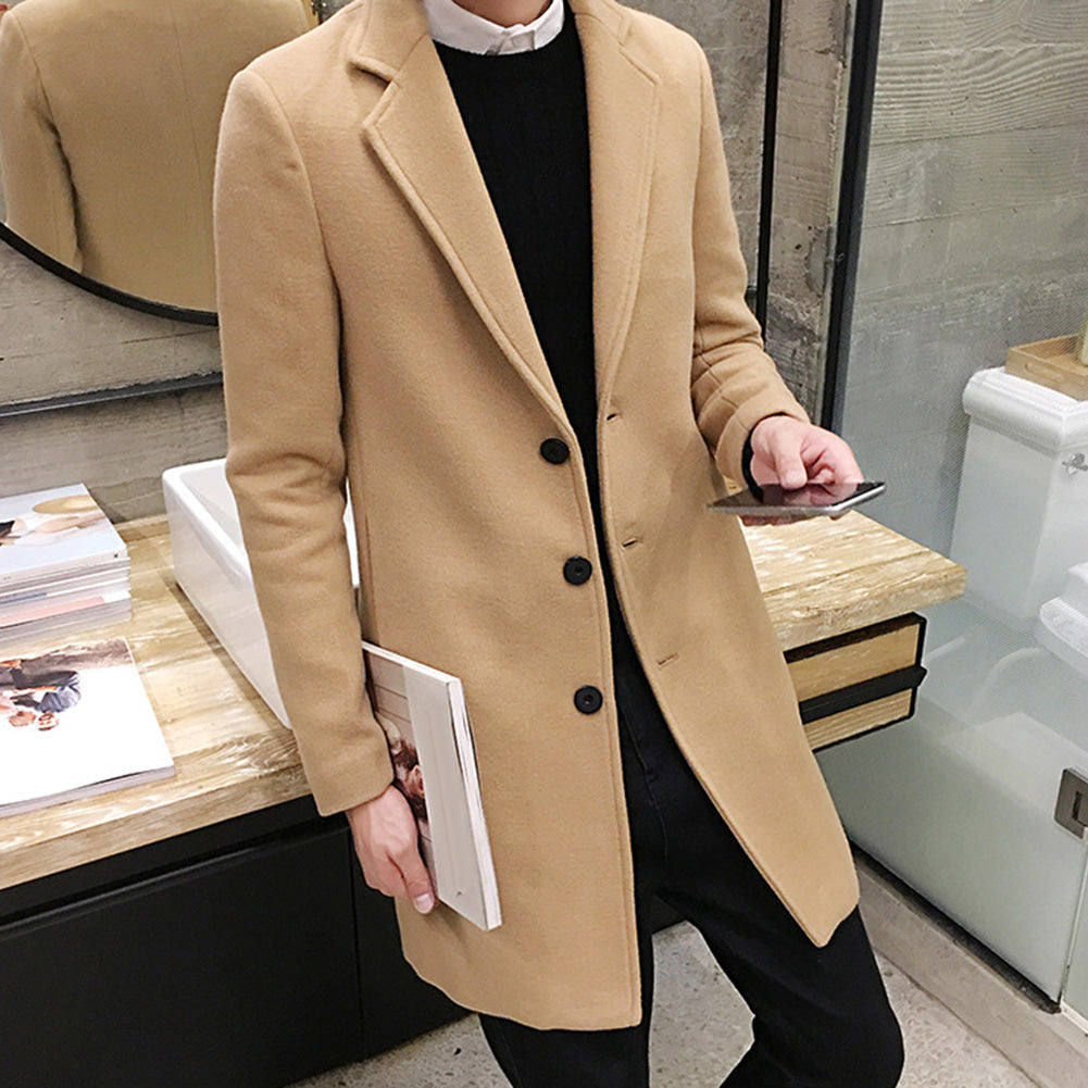Funki Findz | Jackets | Men's Slim Fit Wool Blend Business Coat