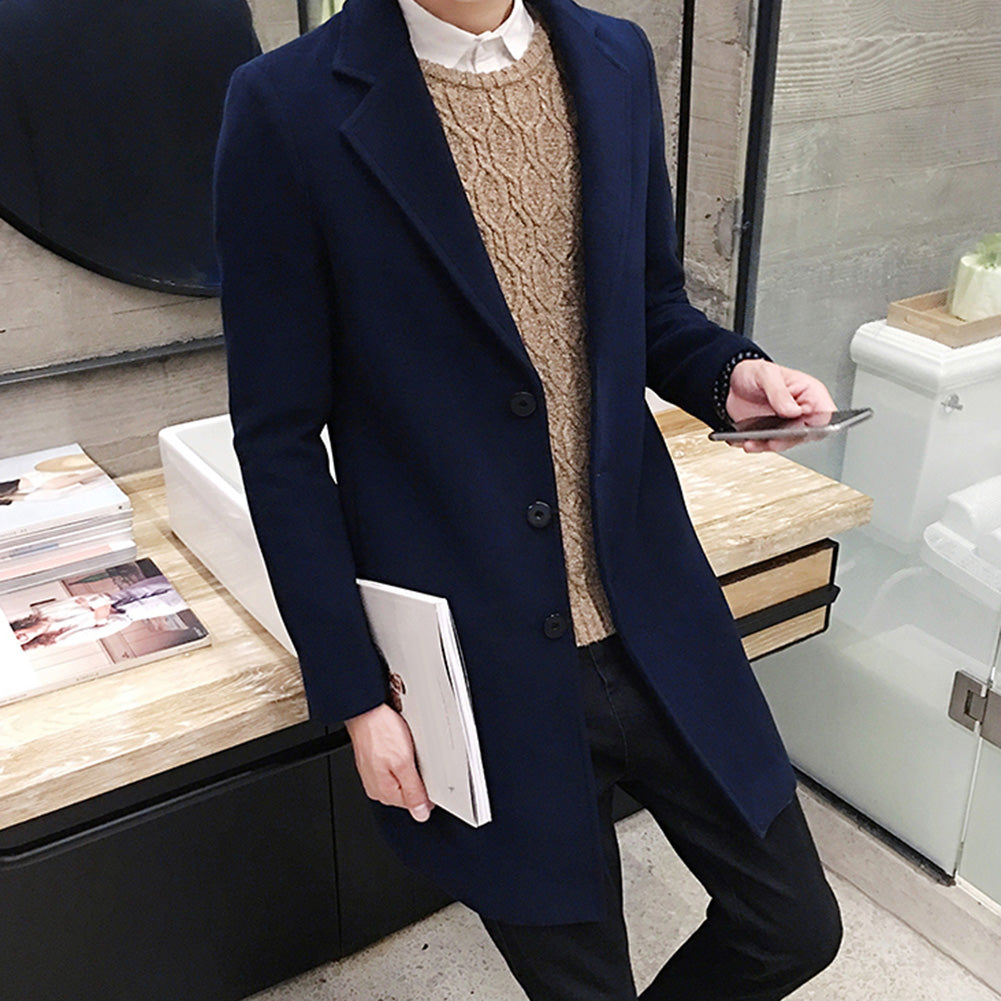 Funki Findz | Jackets | Men's Slim Fit Wool Blend Business Coat