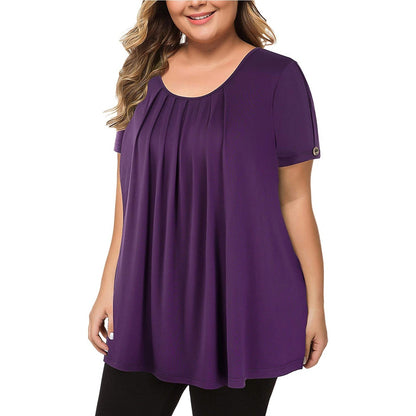 Funki Findz | Shirts | Women's Solid Color Casual Short Sleeve T-Shirt