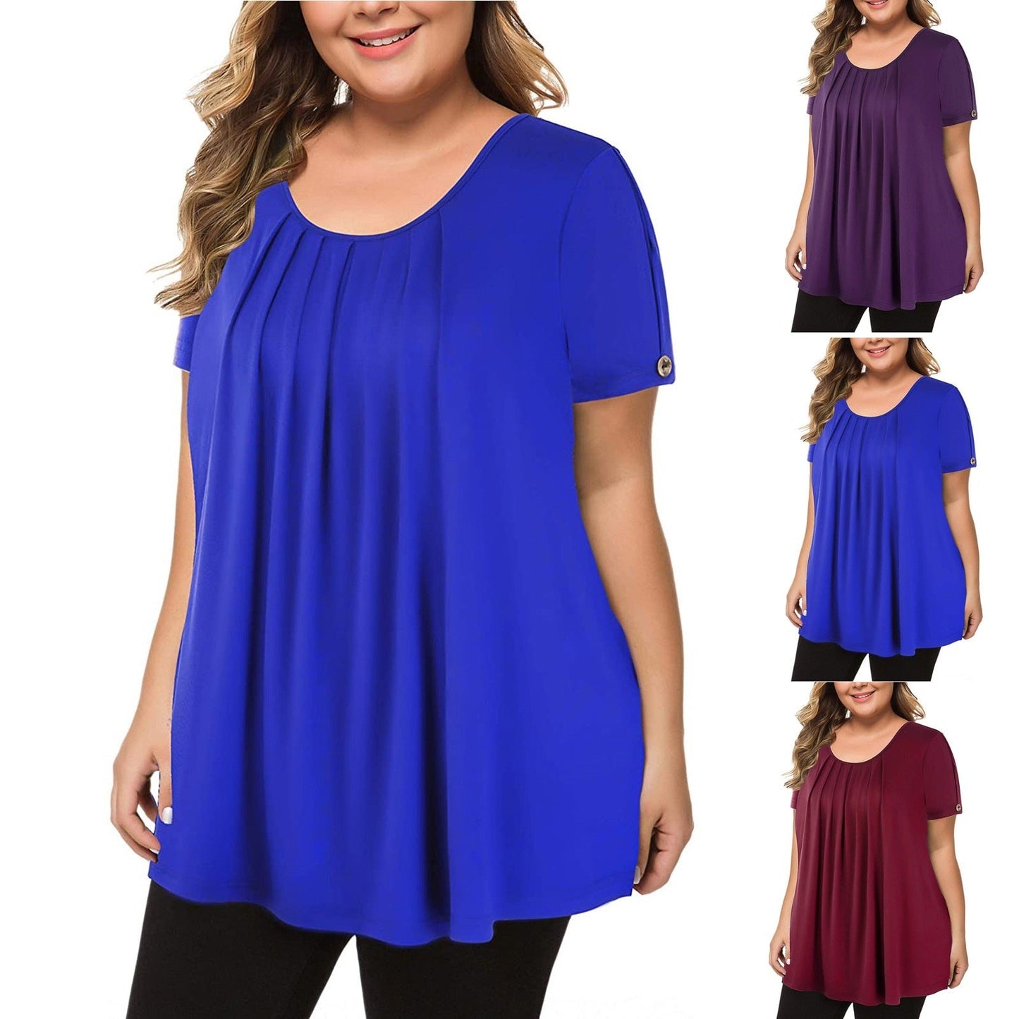 Funki Findz | Shirts | Women's Solid Color Casual Short Sleeve T-Shirt
