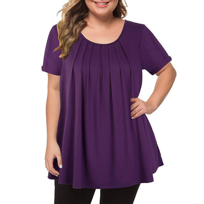 Funki Findz | Shirts | Women's Solid Color Casual Short Sleeve T-Shirt
