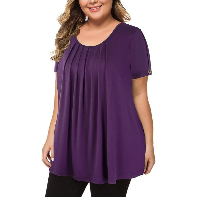 Funki Findz | Shirts | Women's Solid Color Casual Short Sleeve T-Shirt