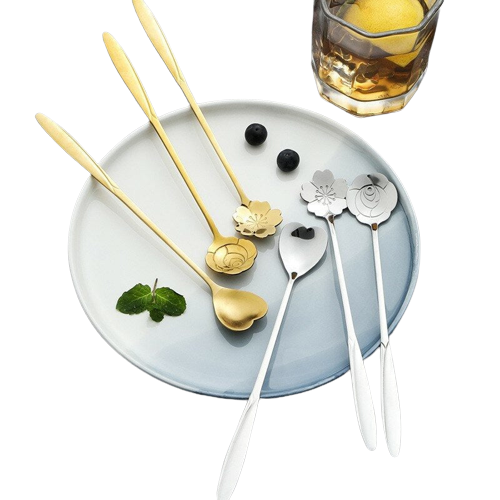 Funki Findz | Spoons |  Flower Spoons | Long Handle Spoons 4Pc