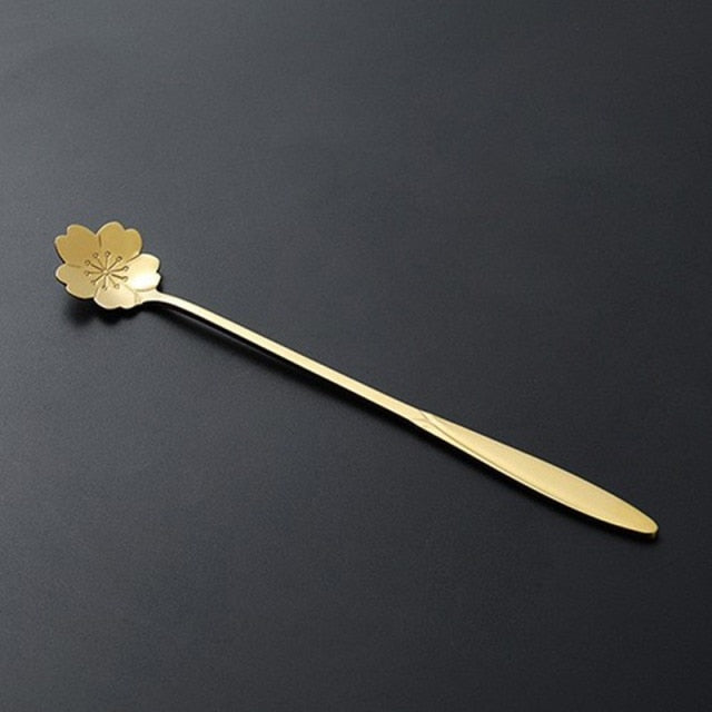 Funki Findz | Spoons |  Flower Spoons | Long Handle Spoons 4Pc