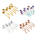 Funki Findz | Spoons | Flower Gold Dessert Spoons 8 Pcs Set
