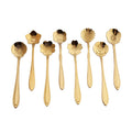 Funki Findz | Spoons | Vintage Gold Flower Coffee Spoons 8 Pcs