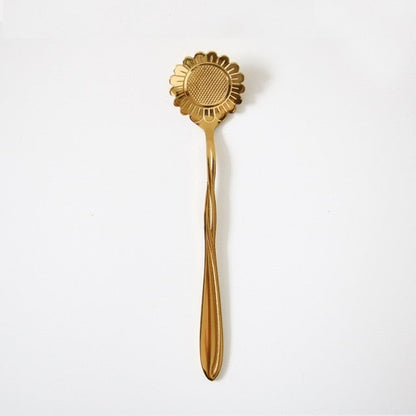 Funki Findz | Spoons | Vintage Gold Flower Coffee Spoons 8 Pcs