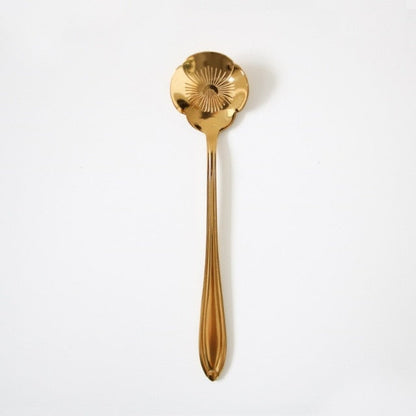 Funki Findz | Spoons | Vintage Gold Flower Coffee Spoons 8 Pcs