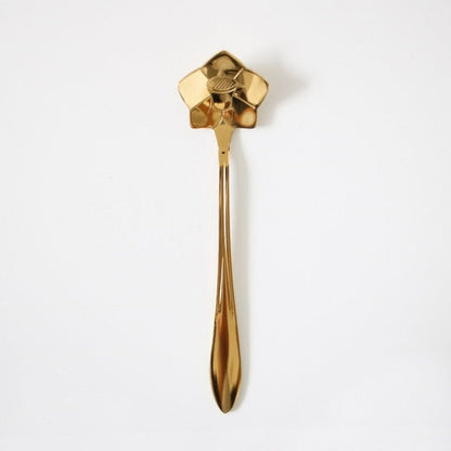 Funki Findz | Spoons | Vintage Gold Flower Coffee Spoons 8 Pcs