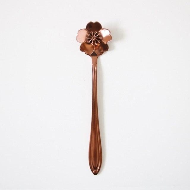 Funki Findz | Spoons | Vintage Gold Flower Coffee Spoons 8 Pcs