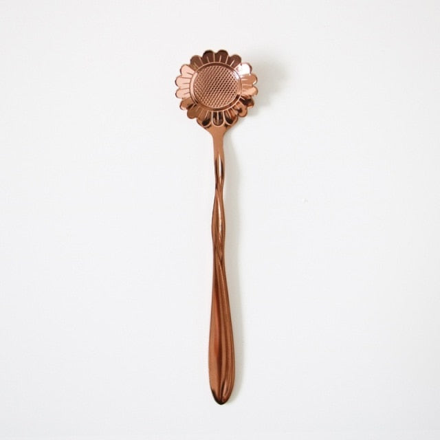 Funki Findz | Spoons | Vintage Gold Flower Coffee Spoons 8 Pcs