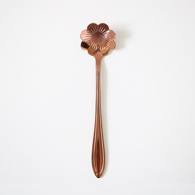 Funki Findz | Spoons | Vintage Gold Flower Coffee Spoons 8 Pcs