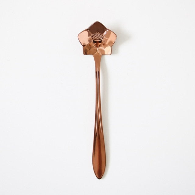 Funki Findz | Spoons | Vintage Gold Flower Coffee Spoons 8 Pcs