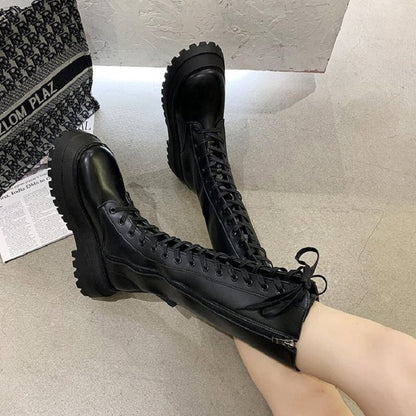 Funki Findz | Boots | Women's Lace Up Chunky Gothic Boots