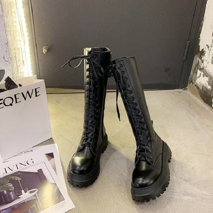 Funki Findz | Boots | Women's Lace Up Chunky Gothic Boots