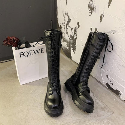 Funki Findz | Boots | Women's Lace Up Chunky Gothic Boots