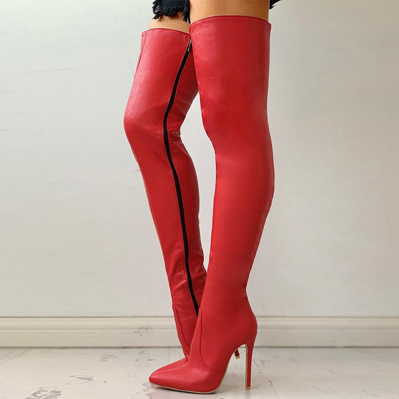 Funki Findz | Boots | Women's Above Knee High Stiletto Boots