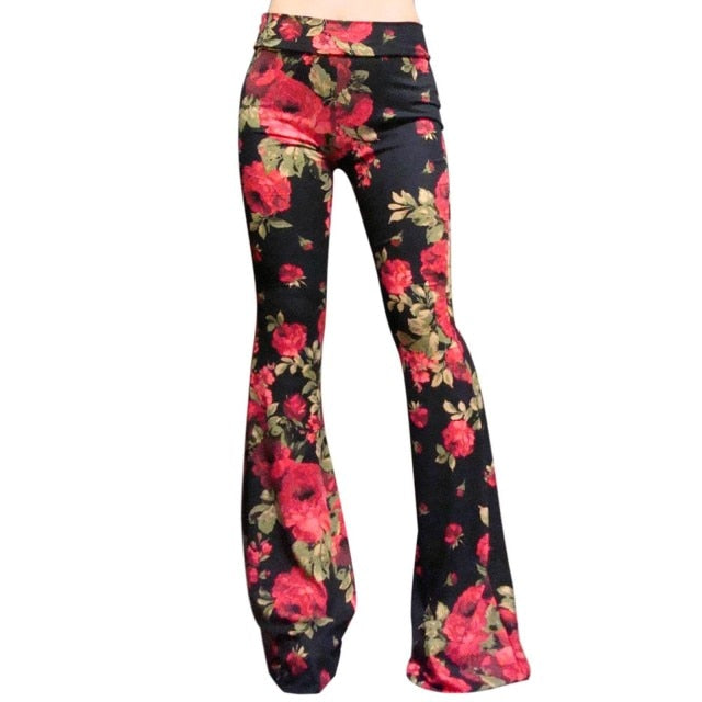 Funki Findz | Pants | Women's Plaid Leopard Flower Print Flares