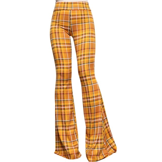 Funki Findz | Pants | Women's Plaid Leopard Flower Print Flares