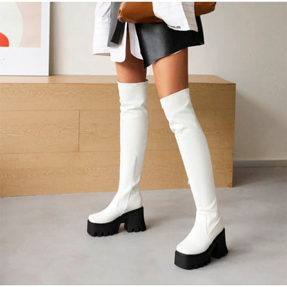 Funki Findz | Boots | Women's Chunky Heel Over the Knee Boots