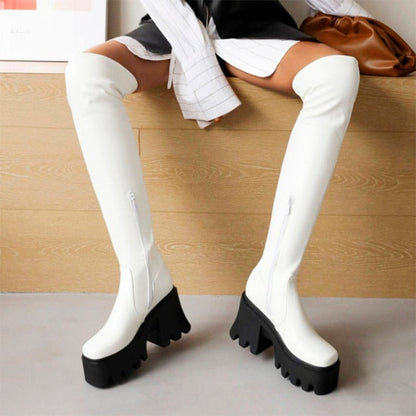 Funki Findz | Boots | Women's Chunky Heel Over the Knee Boots