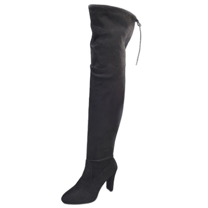 Funki Findz | Boots | Women's Faux Suede Over Knee Slim Boot