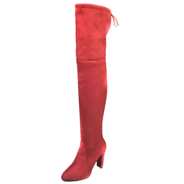 Funki Findz | Boots | Women's Faux Suede Over Knee Slim Boot