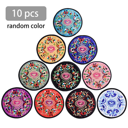 Funki Findz | Coasters | Vintage Embroidered Cup Mats 10 Pcs