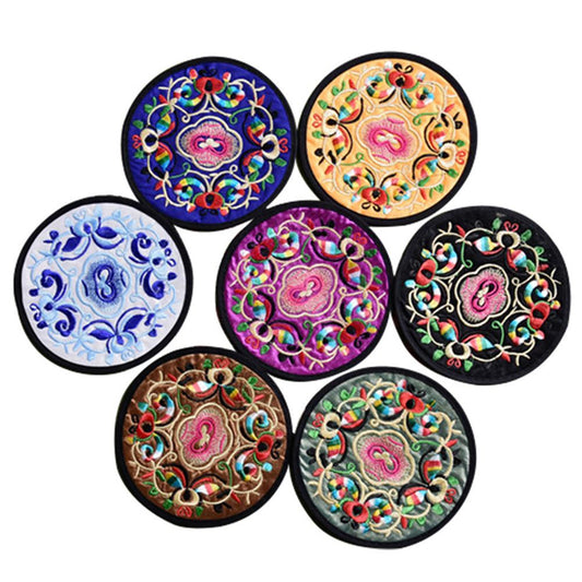 Funki Findz | Coasters | Vintage Embroidered Cup Mats 10 Pcs
