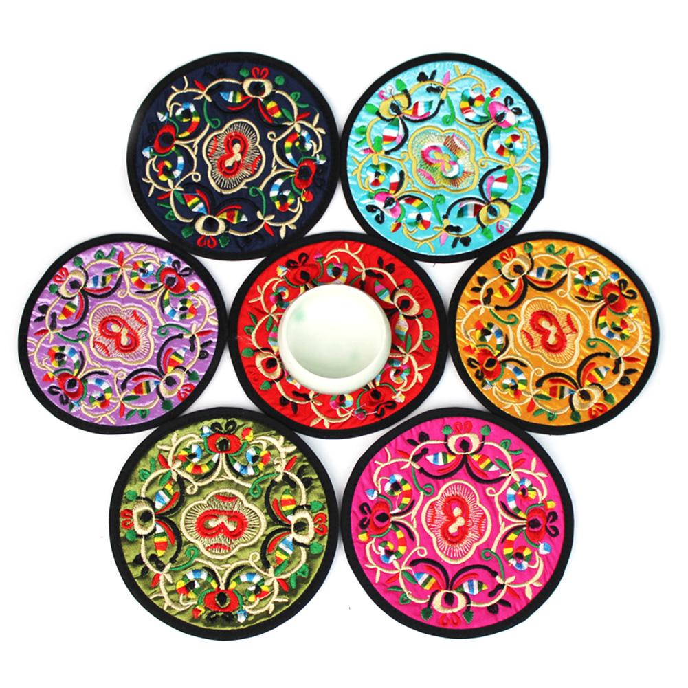Funki Findz | Coasters | Vintage Embroidered Cup Mats 10 Pcs