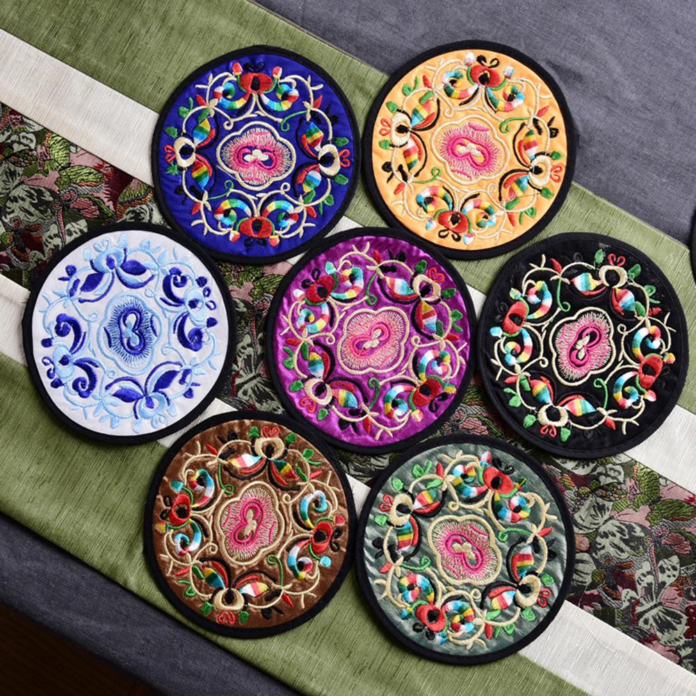 Funki Findz | Coasters | Vintage Embroidered Cup Mats 10 Pcs