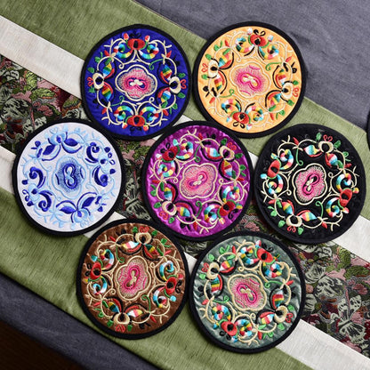 Funki Findz | Coasters | Vintage Embroidered Cup Mats 10 Pcs