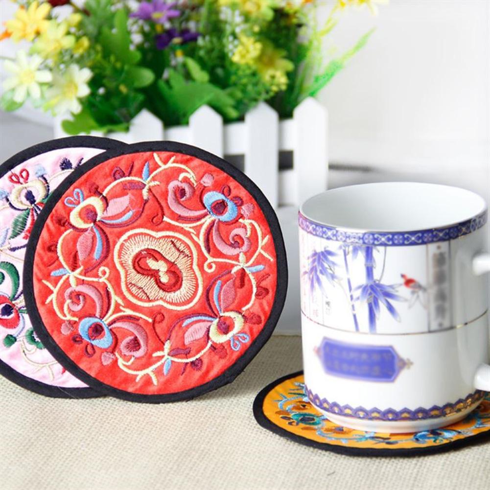 Funki Findz | Coasters | Chinese Floral Embroidered Mats 10 Pcs