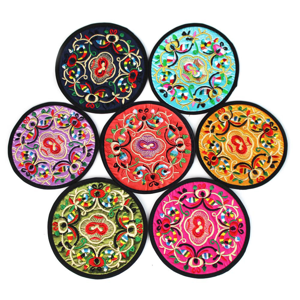 Funki Findz | Coasters | Chinese Floral Embroidered Mats 10 Pcs