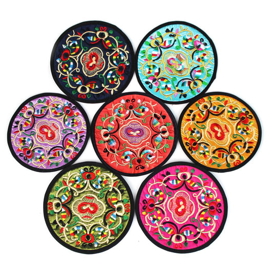 Funki Findz | Coasters | Chinese Floral Embroidered Mats 10 Pcs