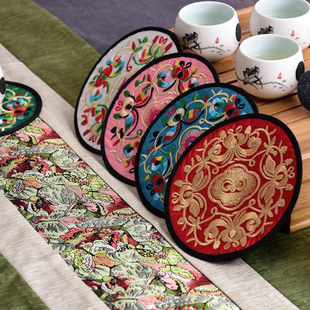 Funki Findz | Coasters | Chinese Floral Embroidered Mats 10 Pcs