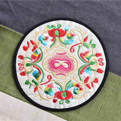Funki Findz | Coasters | Chinese Floral Embroidered Mats 10 Pcs