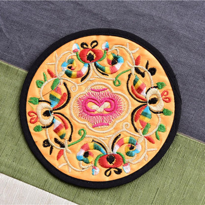 Funki Findz | Coasters | Chinese Floral Embroidered Mats 10 Pcs