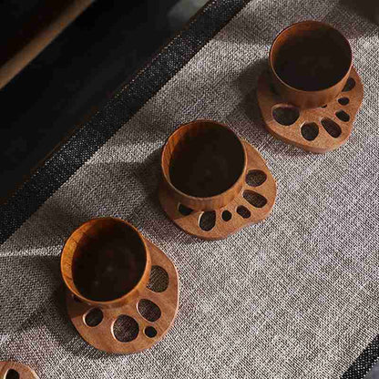 Funki Findz | Coasters | Natural Lotus Root Wood Drink Mats 6 Pcs