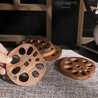 Funki Findz | Coasters | Natural Lotus Root Wood Drink Mats 6 Pcs
