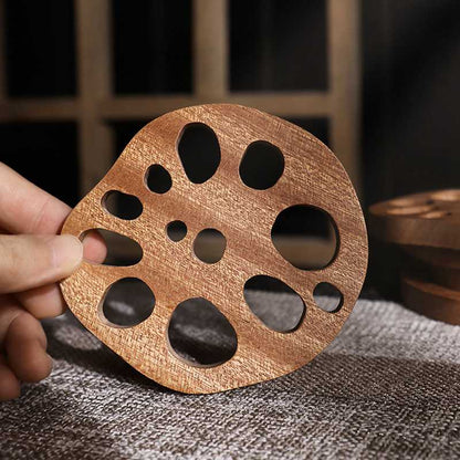 Funki Findz | Coasters | Natural Lotus Root Wood Drink Mats 6 Pcs