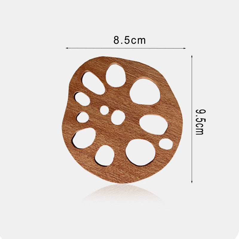 Funki Findz | Coasters | Natural Lotus Root Wood Drink Mats 6 Pcs