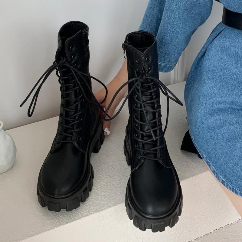 Funki Findz | Boots | Women's Lace-up Chunky Combat Boots