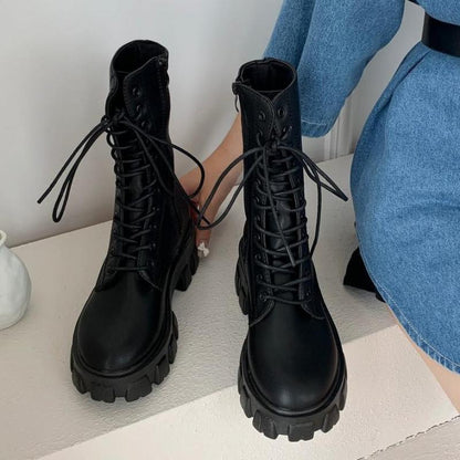 Funki Findz | Boots | Women's Lace-up Chunky Combat Boots