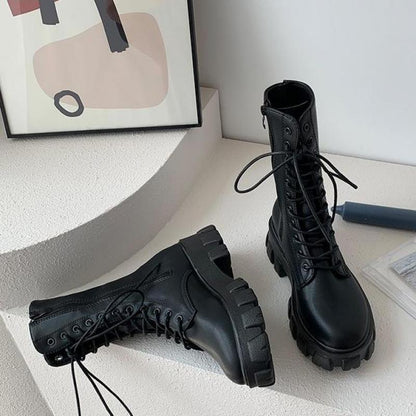Funki Findz | Boots | Women's Lace-up Chunky Combat Boots