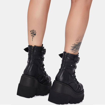 Funki Findz | Boots | Women's Punk High Platform Wedge Boots
