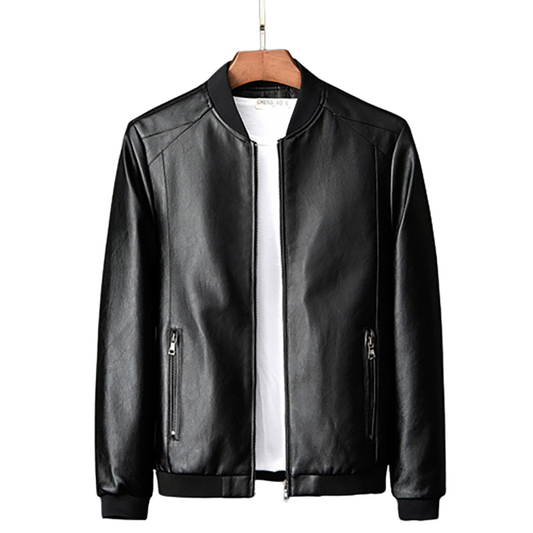 Funki Findz | Jackets | Men's Faux Leather Thin Bomber Jacket
